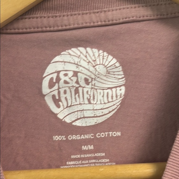 C&C California Pink Short Sleeve Tee sz M ORGANIC COTTON - Picture 2 of 7